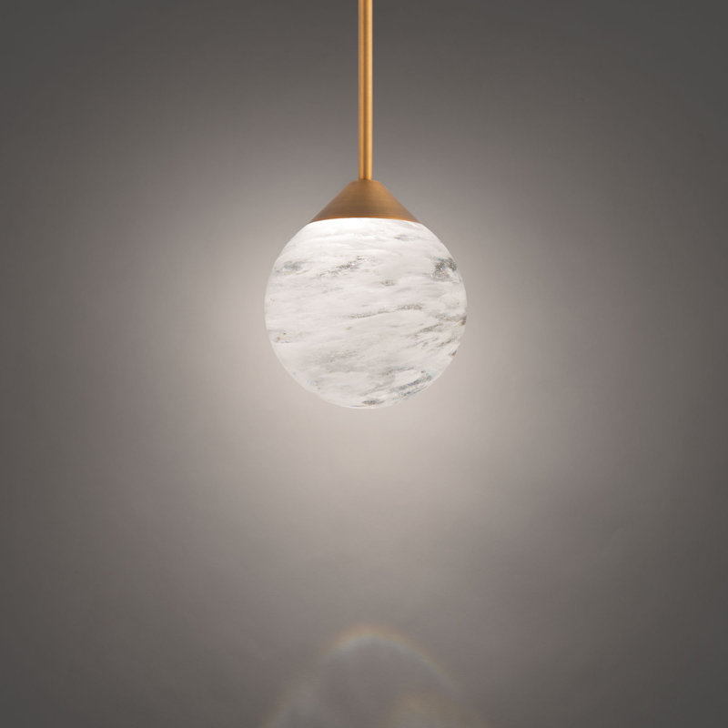 Quest 1 - Light LED Pendant, Aged Brass