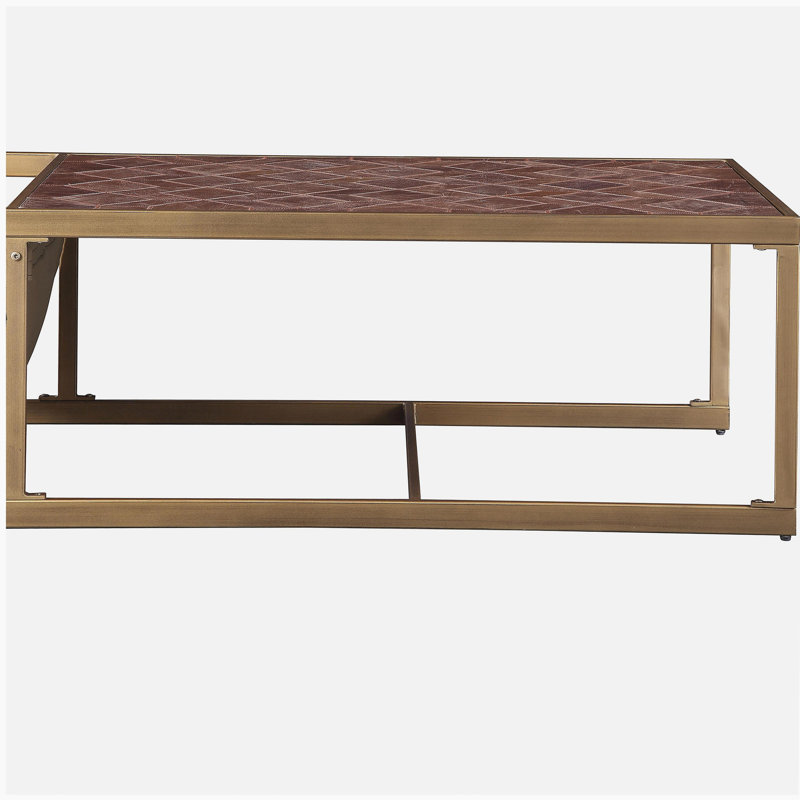 Table basse rétro avec porte-revues brun