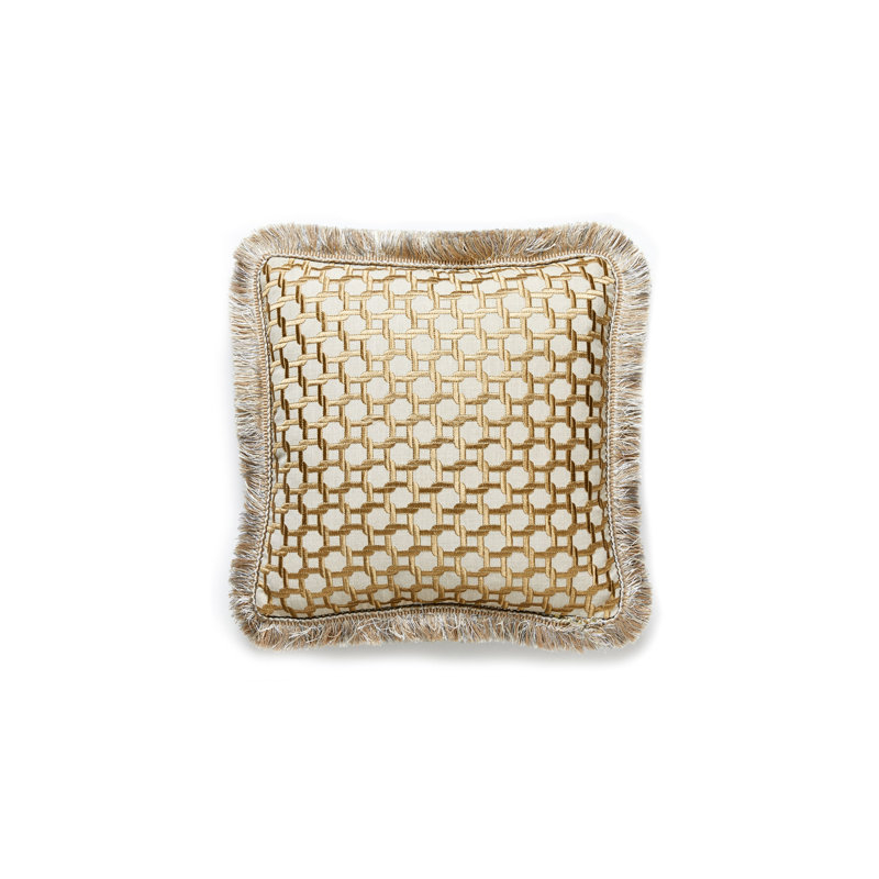 Modern Luxury Embroidered Feather Throw Pillow