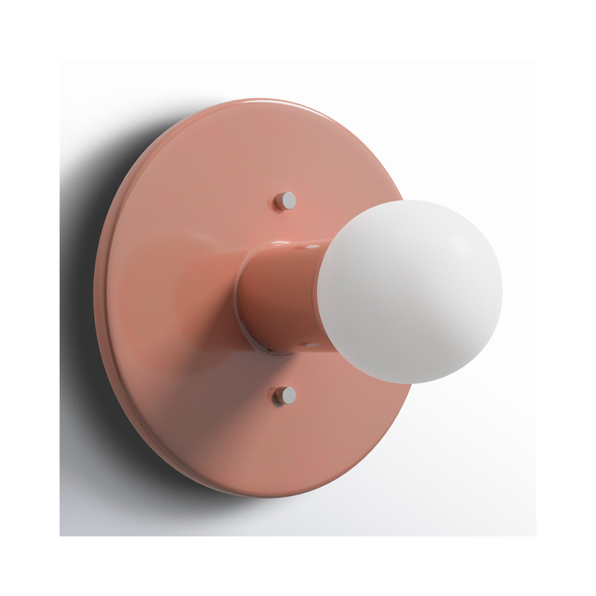 Single Light Ceramic Dimmable Flush Mounted Sconce, Gloss Blush