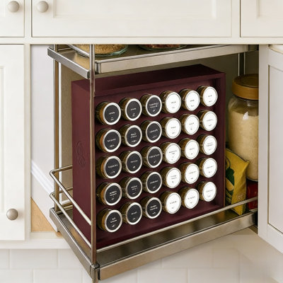 Complete Spice Rack Organizer With 30 Glass Jars, Bamboo Stand, Stainless Steel Lids, 350 Waterproof Labels & 2 Chalk Markers For Kitchen Countertop Storage