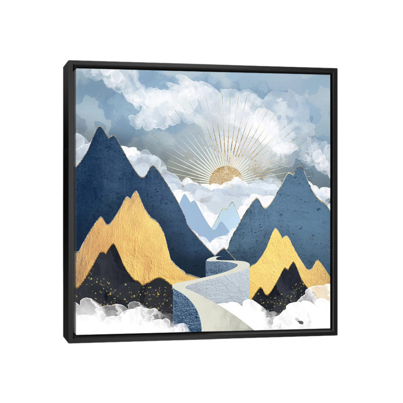 Avenir brillant ii SpaceFrog Designs, H 37 po x l 37 po x P 1,5 po, Toile avec cadre noir, Pas de tapis