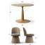 Ensemble de table de salle à manger pour 4 personnes avec table ronde et 4 chaises pivotantes rembourrées en tissu-133587508
