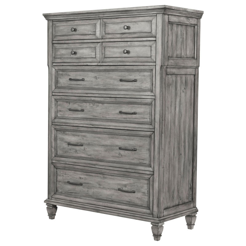 Commode 8 tiroirs l 44 po, gris
