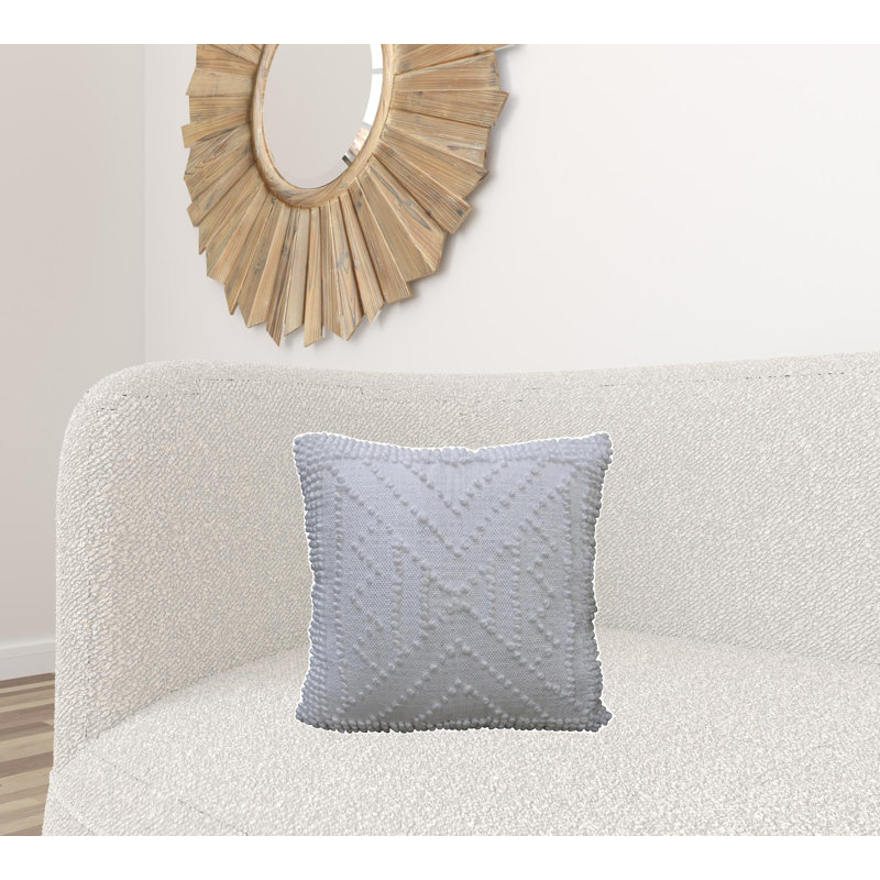 Coussin intérieur 18 po x 18 po, Blanc côtelé
