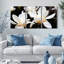 Ensemble de 3 tableaux sur toile tendue représentant des fleurs de magnolia blanc, pour la décoration du salon et de la chambre.-351798468