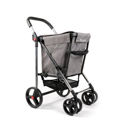 Shopping Trolley Rolser Basket Tweed 4B 4 Wheel 2 Swivelling Foldable