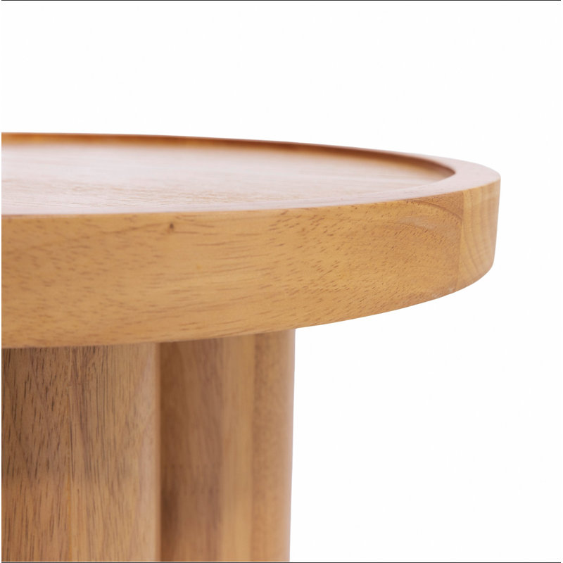Table de bout ronde en bois massif