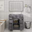 Meuble-lavabo 36 po sans lavabo, base d'armoire seulement, une armoire et six tiroirs, gris-116351167