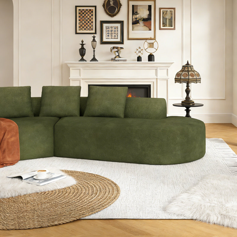 Salvatore 122 Inch Wide Extra Large Four Seater Sectional, Green