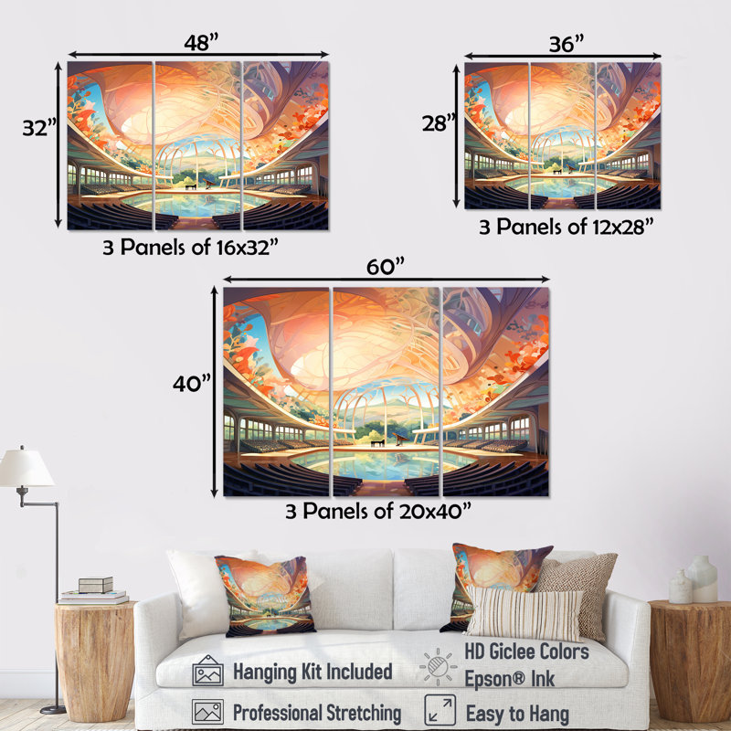 Ensemble de décorations murales de salles de concert Sunrise Impression, H 40 po x l 60 po x P 1 po