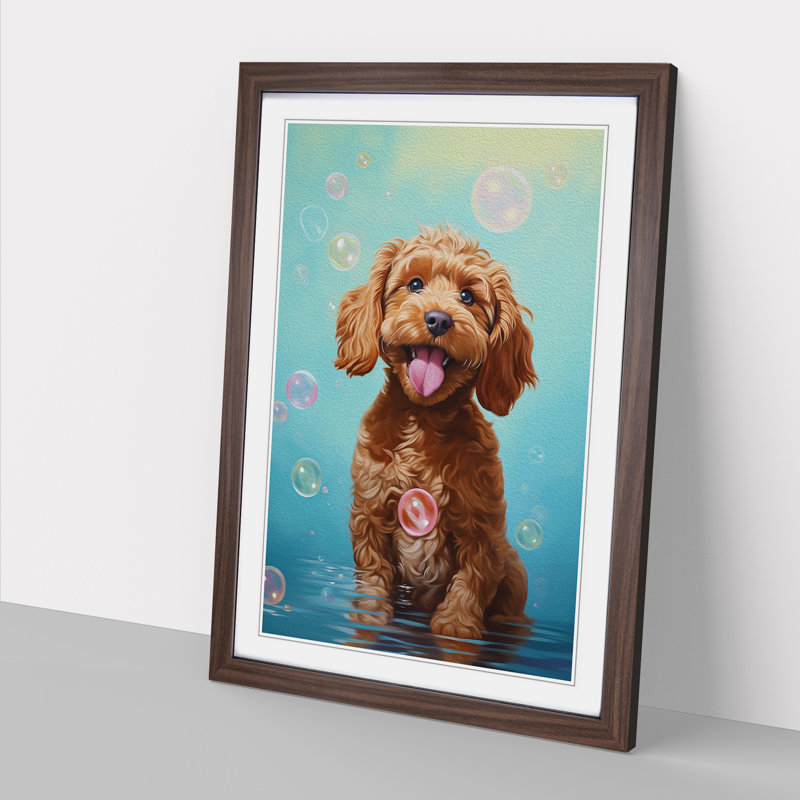 Single Picture Frame Print on Wood, Walnut Framed, 46cm H x 34cm W
