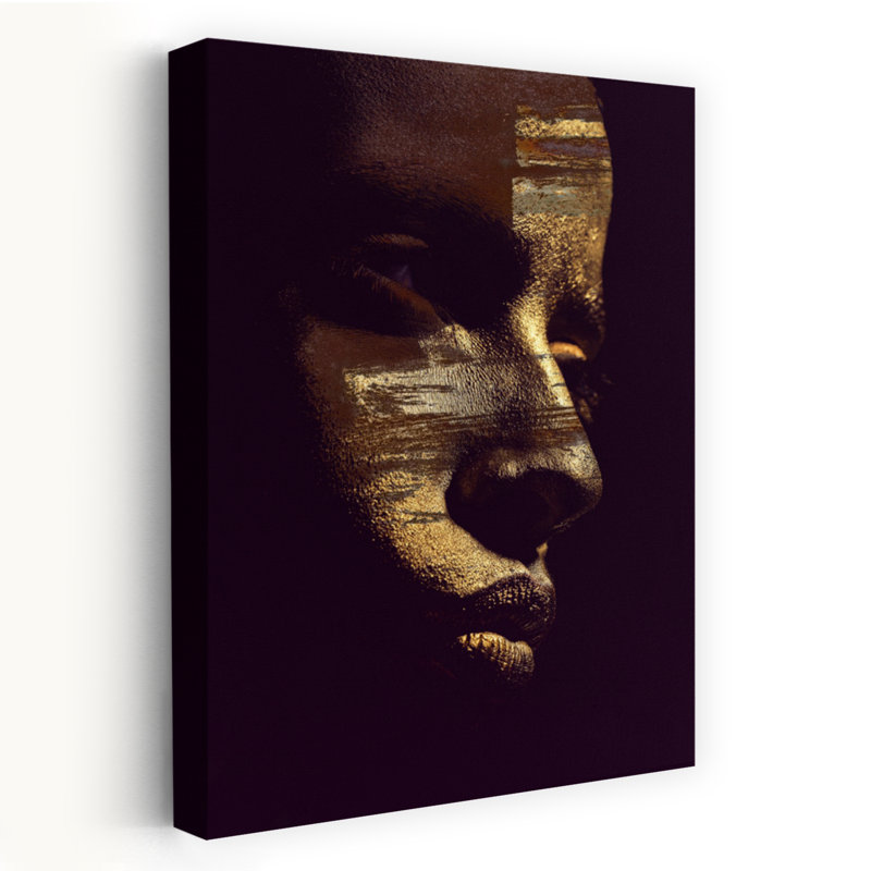 Vision dorée abstraite, art urbain contemporain, H 24 po x l 16 po