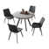 35.4'' Round Dining Table Set, Modern Kitchen Table with 4 Dining Chairs(1 Table 4 Chairs)