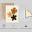 Reproduction d'art mural moderne abstrait floral - Illustration minimaliste de fleur brune et noire encadrée pour le salon ou la chambre à coucher-119067980-119067983