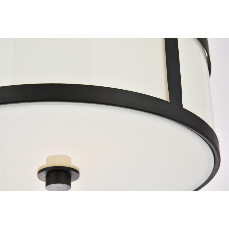 Plafonnier encastré à 2 lumières de 12 po Sturgis, Noir mat / blanc