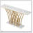 59 Inch Gold Console Table, Modern Faux Marble Entryway Table With Grid Metal Base, Narrow Accent Sofa Table For Living Room, Hallway, Foyer(No Mirror Included)