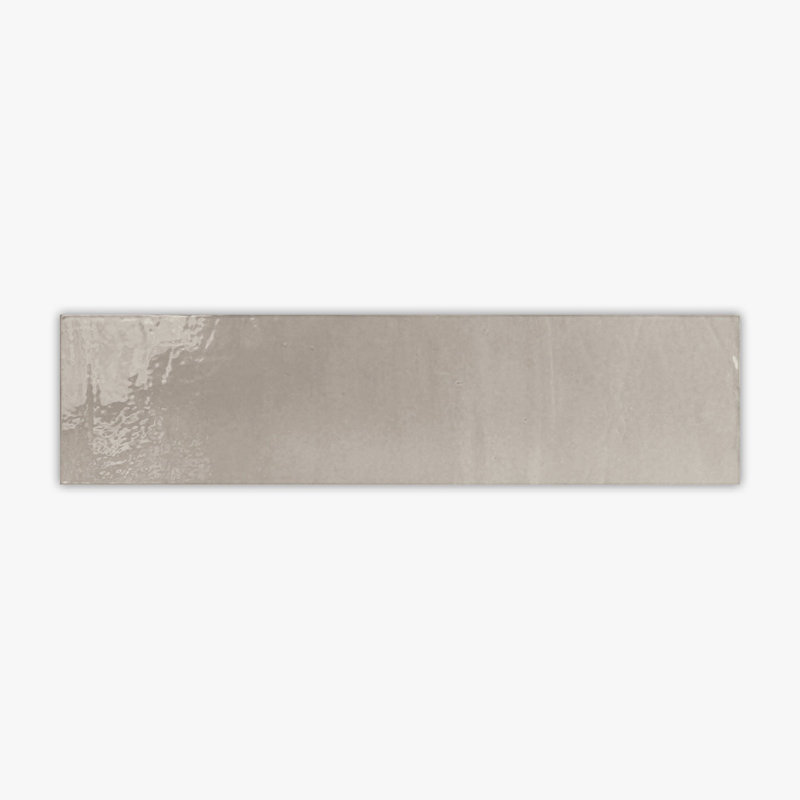 Vision Greige Glossy 4x16 Ceramic Tile, Gray