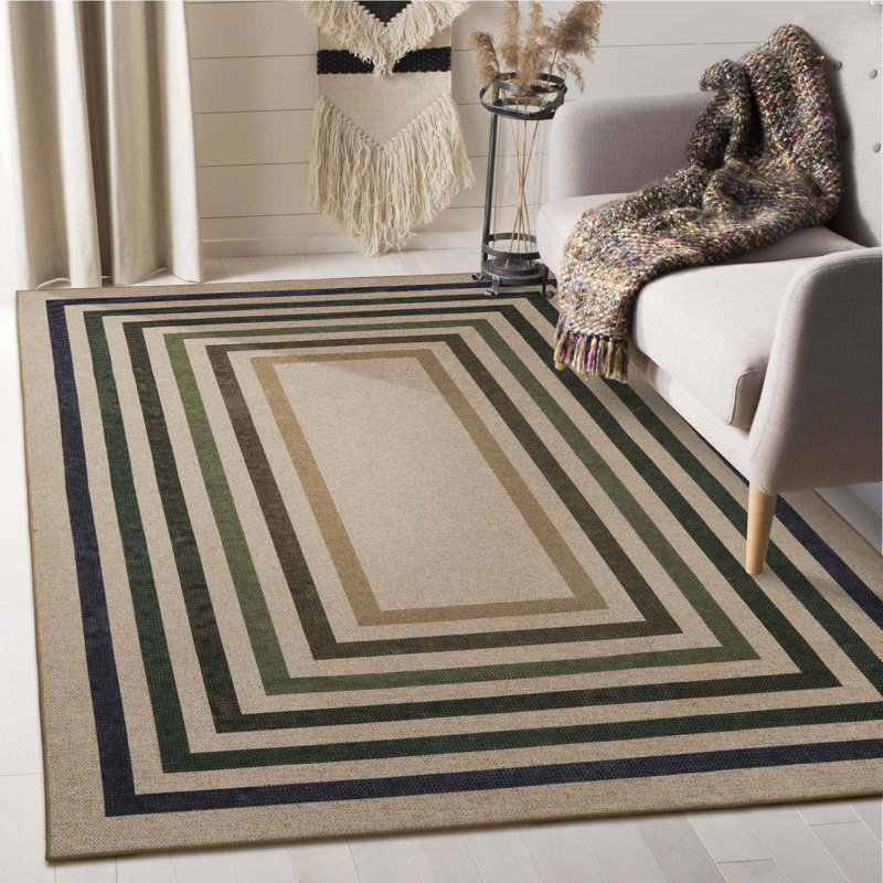 Tapis d'extérieur à motif géométrique lavable Govan, Rectangle 5 pi x 7 pi