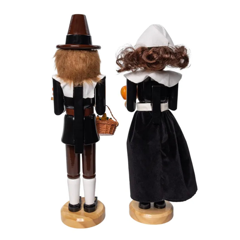 Kurt Adler 15-Inch Pilgrim Nutcrackers 2-Piece Set