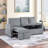 70"W Corduroy Sofa With Pull-Out Chaise & Underseat Storage,Gray