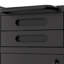 Armoire de rangement mince en métal de 34,3 po - Option d'espace pour le garage, avec armoire inférieure verrouillable, 2 tiroirs supérieurs et grande poignée, conception moderne, organisateur roulant étroit à finition noire, idéal pour les espaces restreints