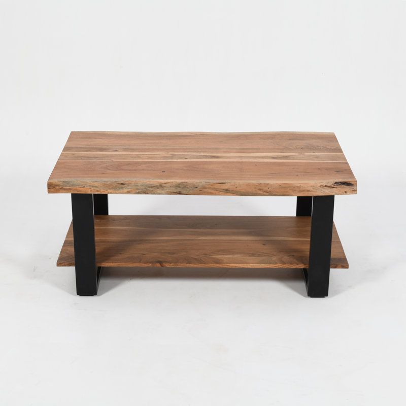 Ella 42"x24"x18" Rectangle Coffee Table With Live Edge