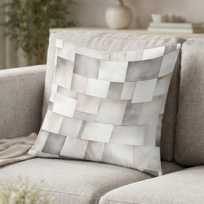 Coussin décoratif géométrique - Coussin gris