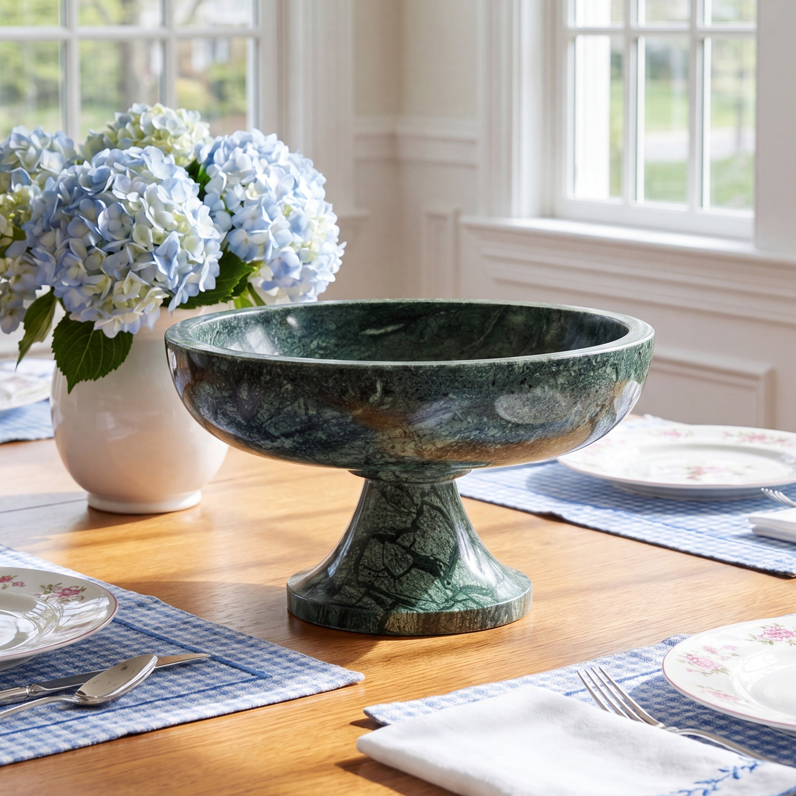 Adelphine Marble Serving Bowl, Green