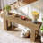 63" Farmhouse Extra Long Narrow Console Table - Wood Entryway Sofa Table Behind Couch