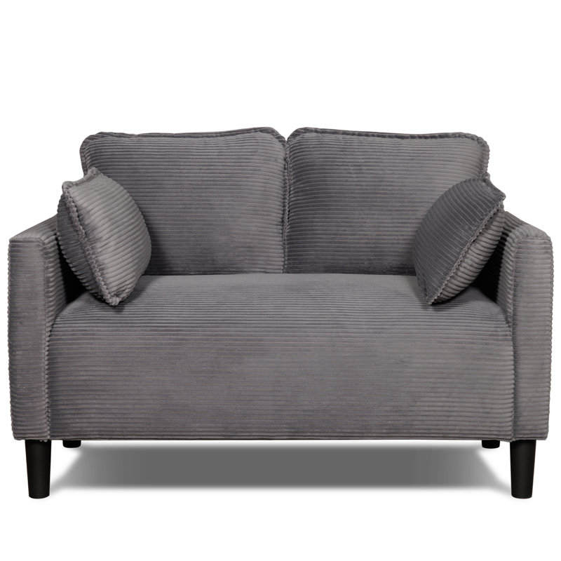 Causeuse moderne en velours côtelé 48 ", Grey