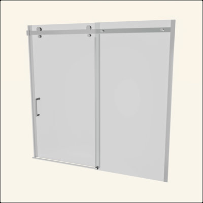 Mod Semi-Frameless Sliding Bathtub Door In Chrome With 5/16 In. (8Mm) Clear Glass