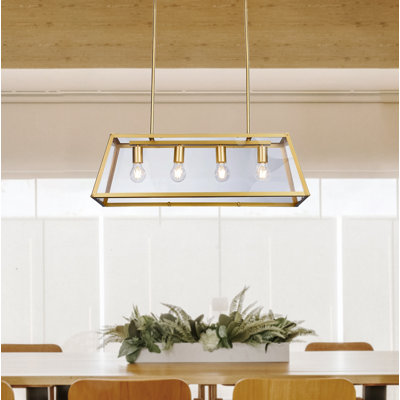 Luminaire suspendu rectangulaire à 4 lumières Kariyah
