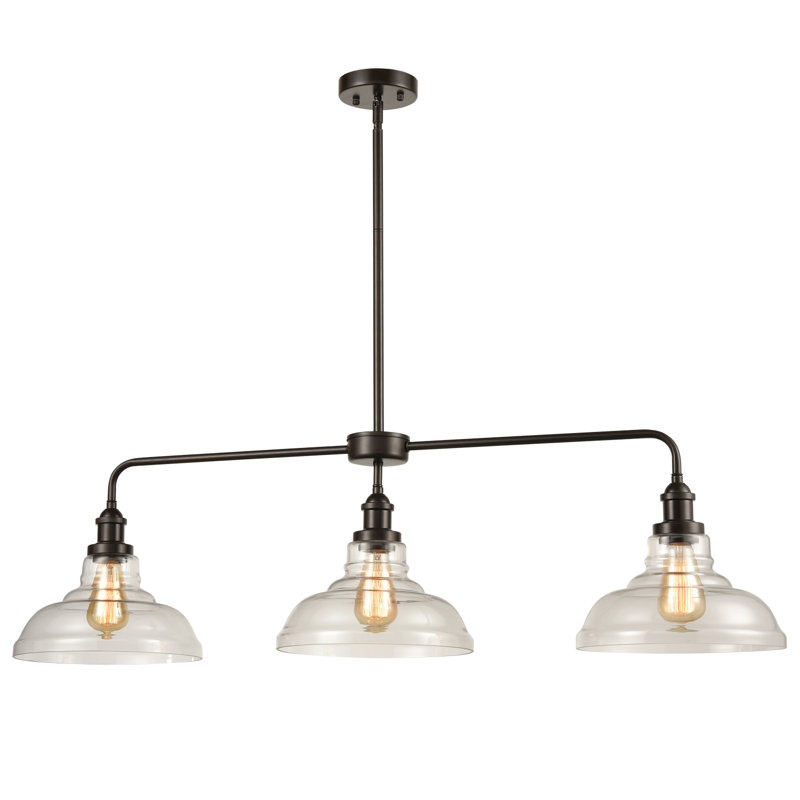 Luminaire suspendu linéaire à 3 lumières pour îlot de cuisine Jo