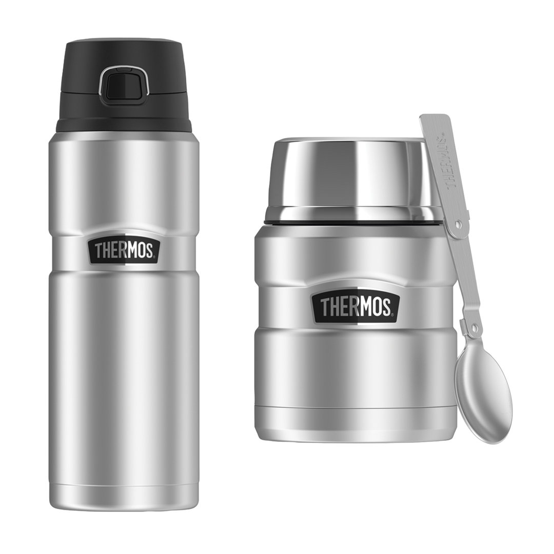 Thermos 24oz. Vacuum Insulated Stainless Steel Combo Can & Bottle Cooler Thermos