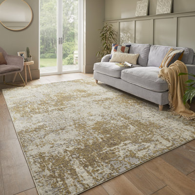 Edgeworth Abstract Machine Woven Cream Beige Brown Area Rug