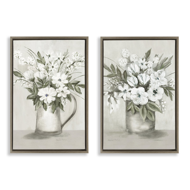 Ensemble de 2 vases flottants encadrés , H 31 po x l 21 po, Cadre flottant orme Montalcino