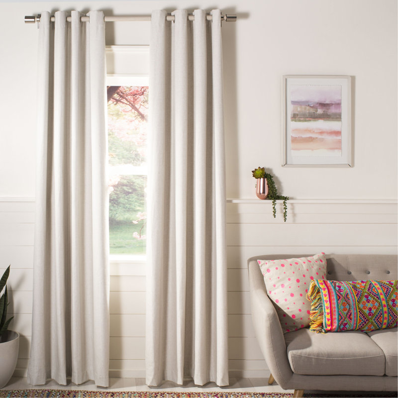 Ellisville Solid Wood Room Darkening Grommet Single Curtain Panel, 52" W x 96" L