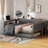 Full Size Upholstered Platform Bed With Gray Velvet Upholstery, Storage Shelves, Desk, Charging Station And Twin Trundle For Modern Home Relaxing Sleep-1668215583
