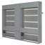 Lits simples escamotables doubles avec armoires et tablettes, gris-1000433483
