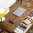Simple Dark Brown Household 2-drawer Writing Desk-1251695619