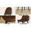 Ensemble de 4 chaises de salle à manger modernes en cuir avec pieds en métal noir - brun