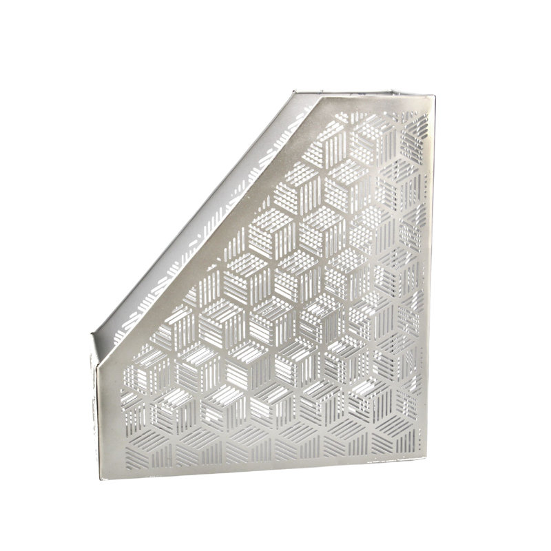 Metal Free Standing Magazine Rack, Silver