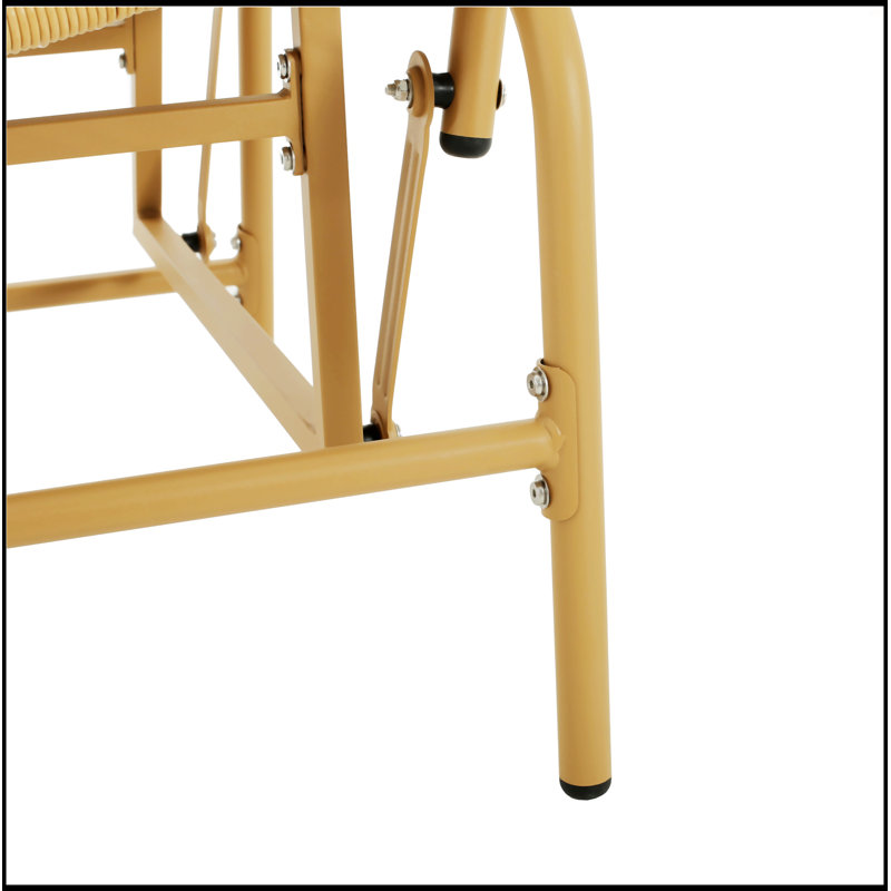 Fauteuil oscillant d'extérieur en osier, Blanc, Marron clair