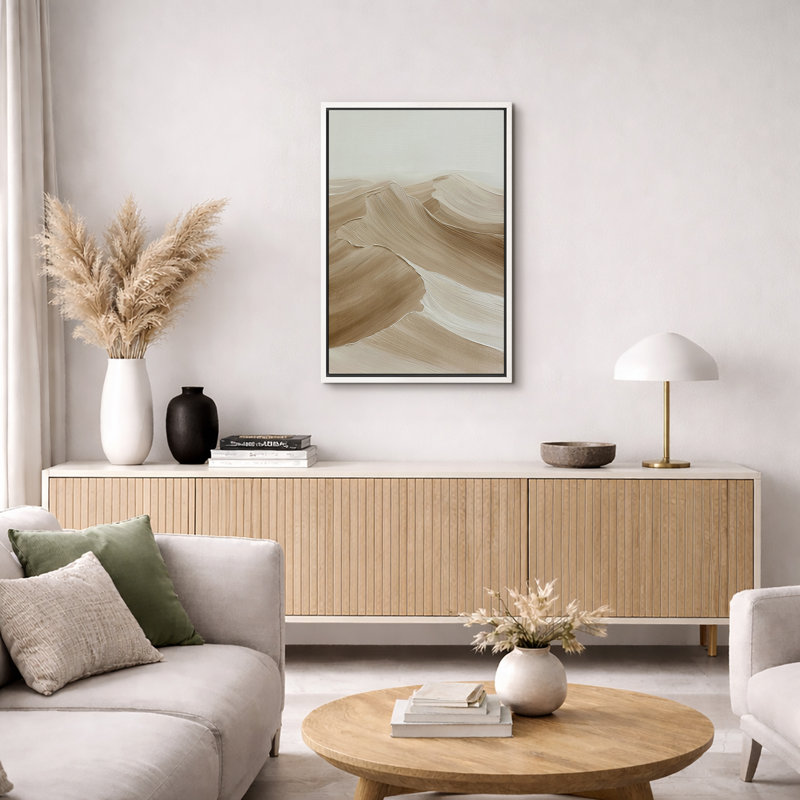 Taupe, œuvre d'art abstraite grise, photos de salon moderne, impression sur toile encadrée, H 24 po x l 16 po x P 1,5 po