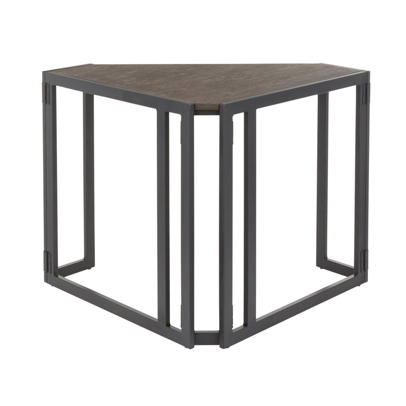 Bureau en coin Roman en métal noir et bambou espresso par Lumisource