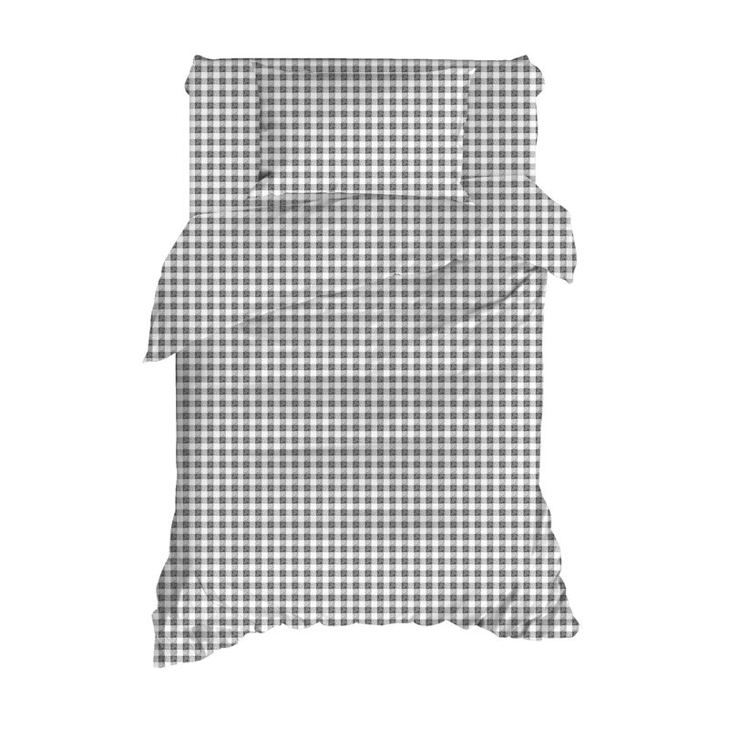 Ensemble de housse de couette 100% coton 3 pièces blanc / noir Wentzel