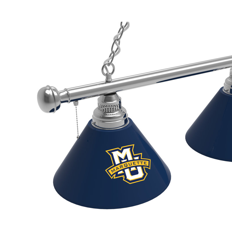 3 - Light Pool Table Lights Pendant, Chrome, Marquette Golden Eagles
