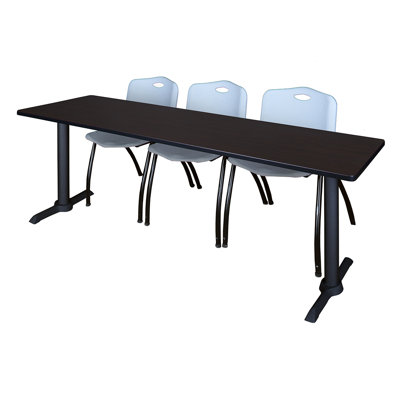 Neyland Cain T-Base Training Seminar Table & 3 M Stack Chairs