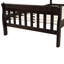 Lit plateforme, cadre de lit simple, lit-bateau avec tête et pied de lit-404512318